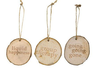 Wooden Wine Tag 3 Asstd - The Fox Decor